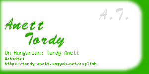 anett tordy business card